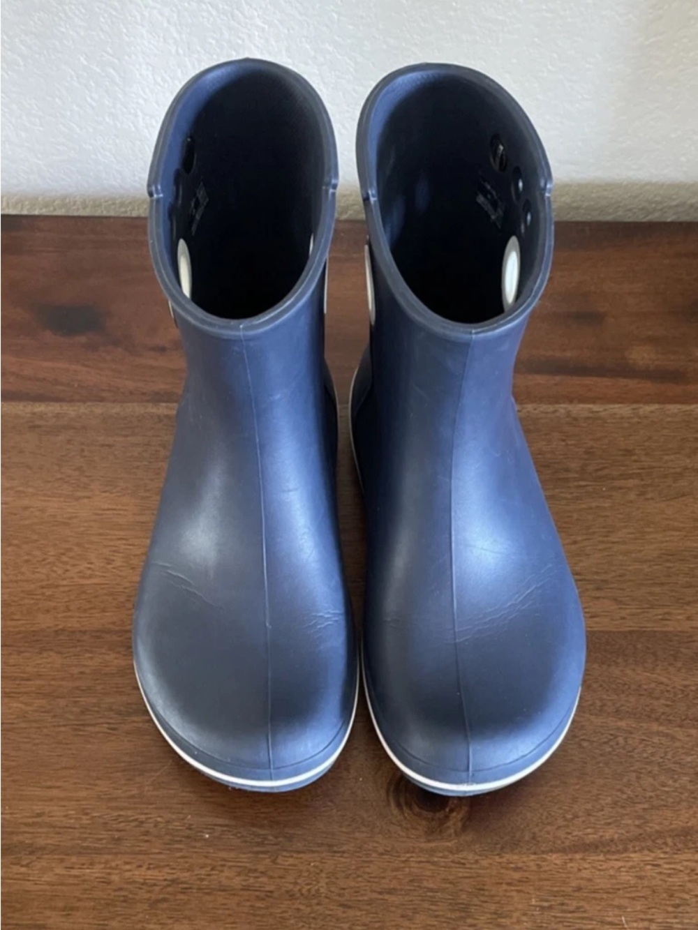Crocs Jaunt Shorty Rain Boots Pull On Shoes Booties Womens Sz 7 Navy Blue 15769 - Picture 8 of 14